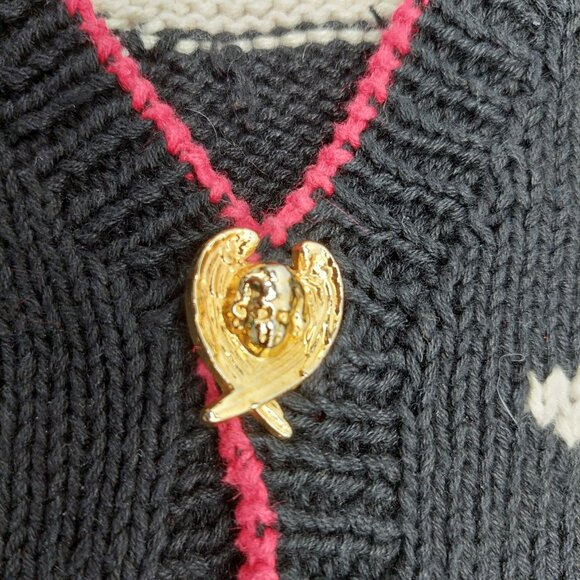 Design Options Christmas Cardigan Size Large Cherub Months Angel Sweater READ - Picture 7 of 15